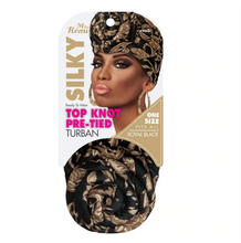 Load image into Gallery viewer, Silky Top Knot Pre-Tied Turban Scarf
